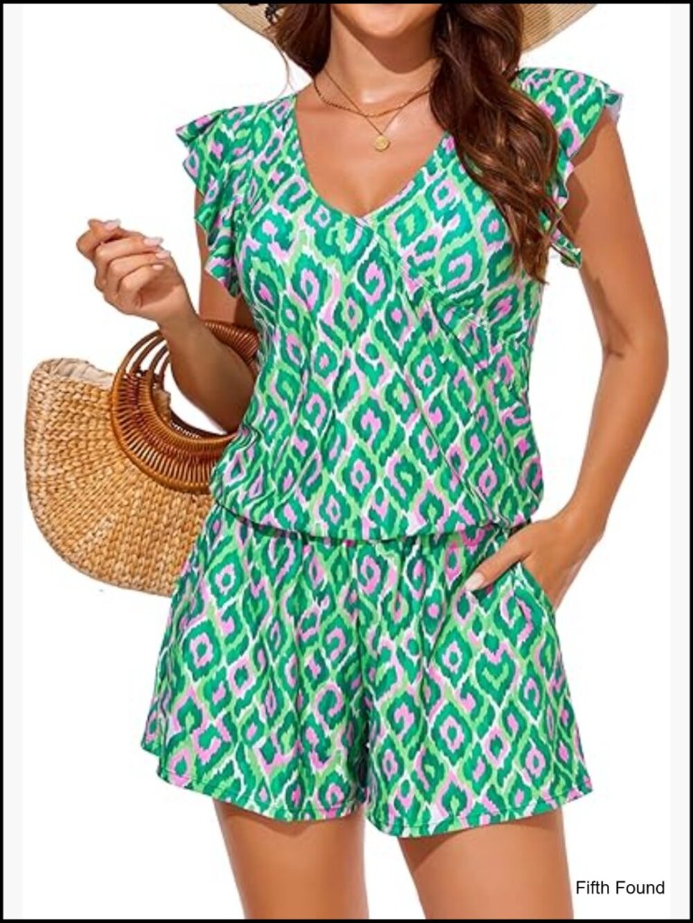 Swim Romper with Built in Bra and Pockets Modest One Piece Full Coverage
